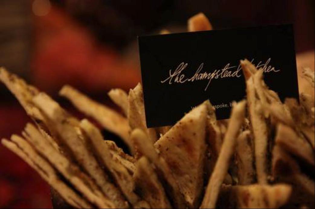 Zaatar bread with business card